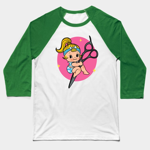 Cute girl Baseball T-Shirt by Evgenia